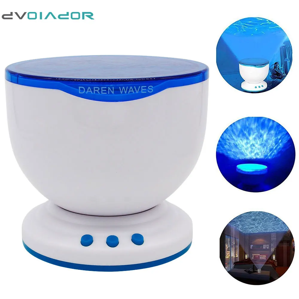 

DVOLADOR Ocean Wave Night Light Projector and Music Player, Built-in Mini Music Player Relaxing Light Show, Atmosphere Lamp