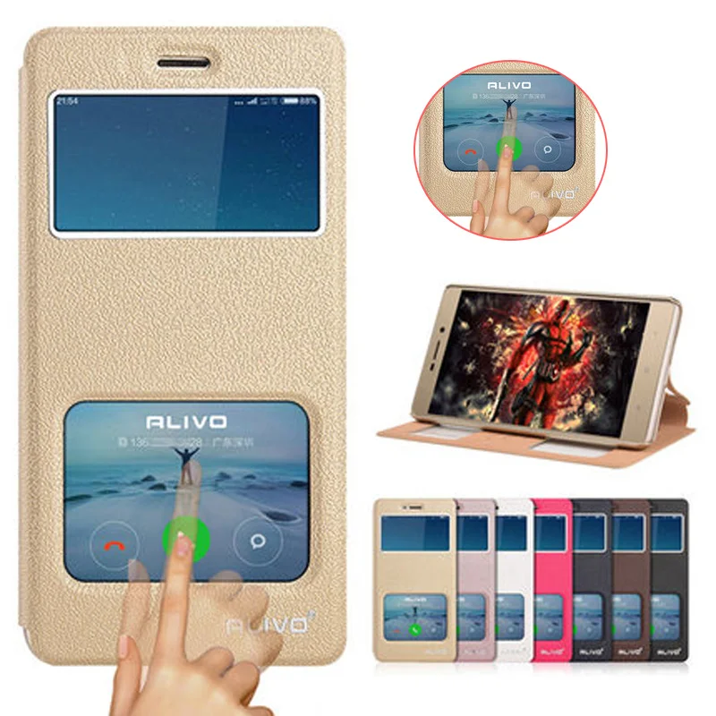 

for Xiaomi Redmi 3S Case View Window PU Leather Flip Stand Cover For Xiomi Redmi 3 S 3S Pro / 3 Pro Full Protective Phone Cases