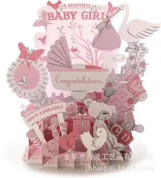 

Factory direct birth of a beautiful girl birthday greeting card business card business card can be customized