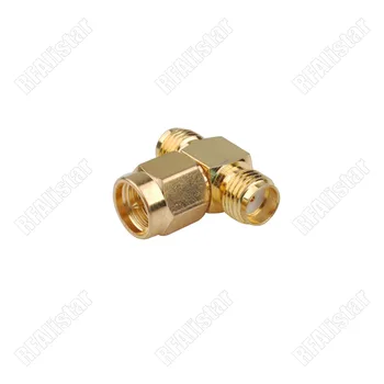 

10 Pieces RF SMA Type Splitter/Joiner 3 WAY ADAPTER "T" Type SMA Male to 2x Female Connector Adapter Gold