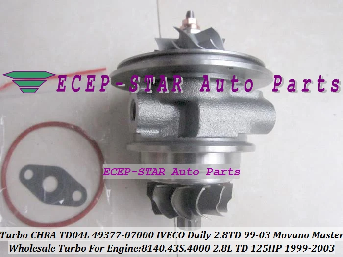 Turbo Cartridge CHRA TD04L 49377-07000 500372214  Turbocharger For Movano Master IVECO Commercial Daily 2.8TD 1999-03 8140.43S.4000 2.8L 125HP (3)