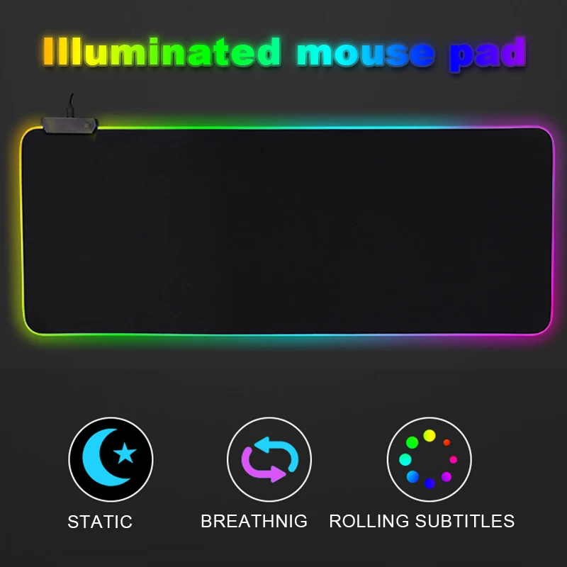 

Gaming Mouse Pad Gamer Rubber Pad Mousepad RGB Light Lighting Mice Mousepad For Computer PC Notebook Laptop 80*30cm Fashion
