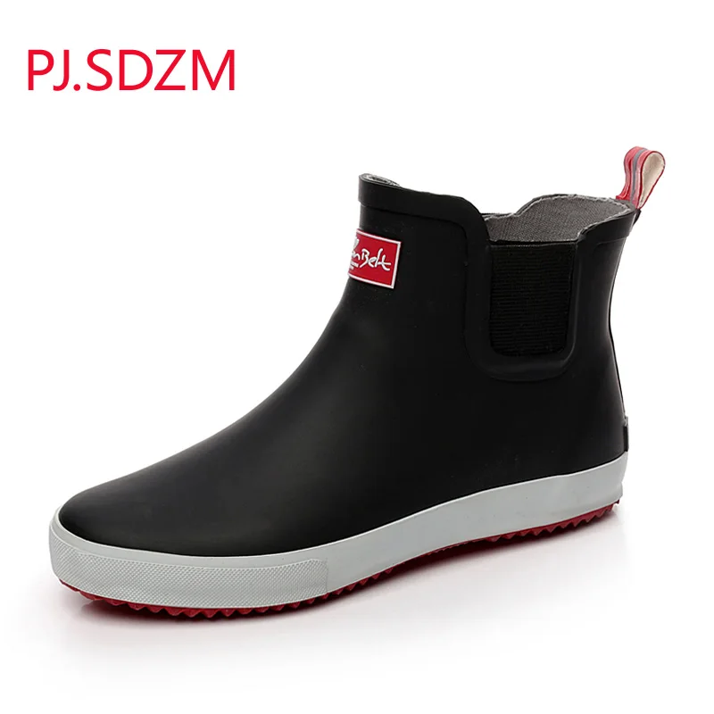 PJ SDZM New Fashion Men s Short Design Rain Boots Low Water Shoes Slip resistant Rainboots