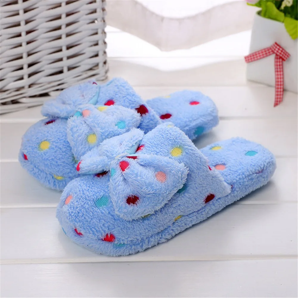 

Tolln 2018 Spring Home Slippers Women Warm Cotton Bow Stone Fabric Slippers Indoor Mute Non-slip Flap Floor Shoes