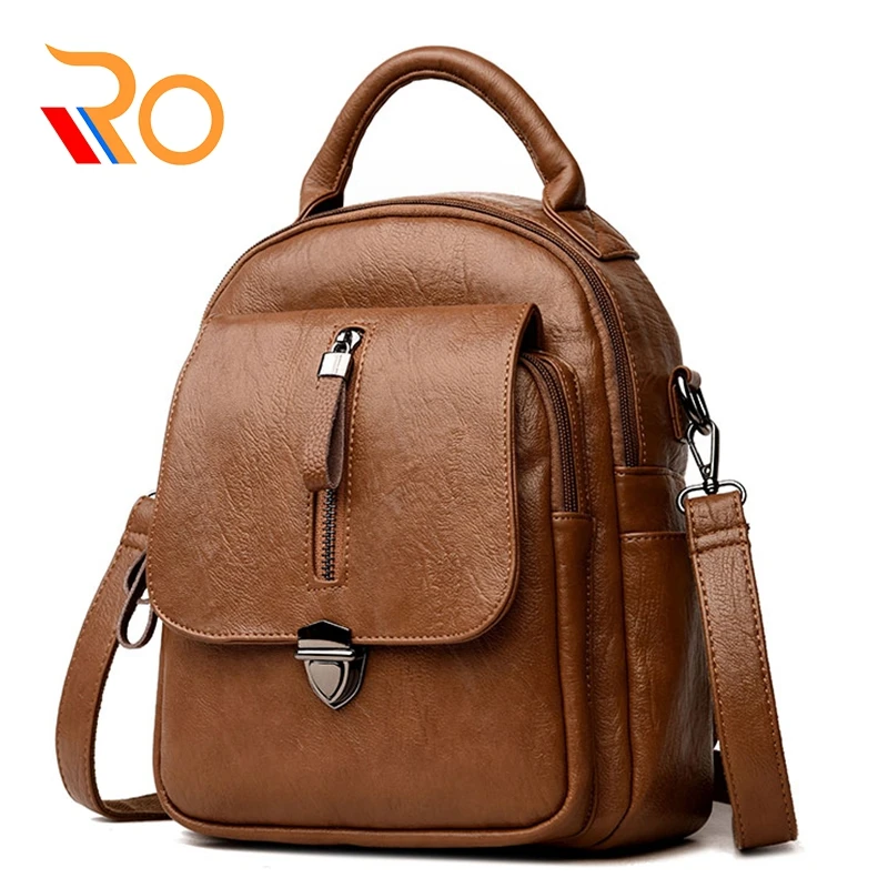 

Rotro Backpack Women PU Leather Bag Women Bag Large Women Backpack Mochila New School Bags For Teenagers