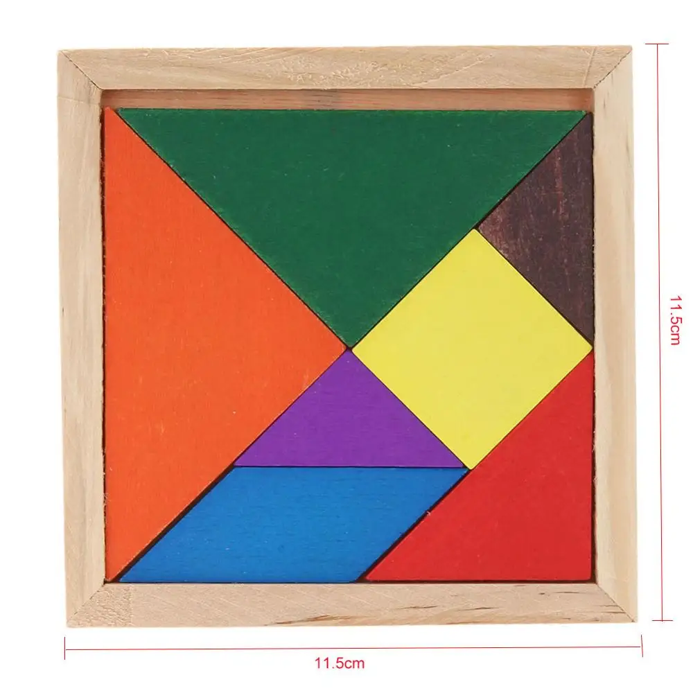 Ttnight Деревянный Tangram головоломка красочные головоломки игрушка игра дошкольного интеллектуального образования игрушки ребенок рождественские подарки - Цвет: b