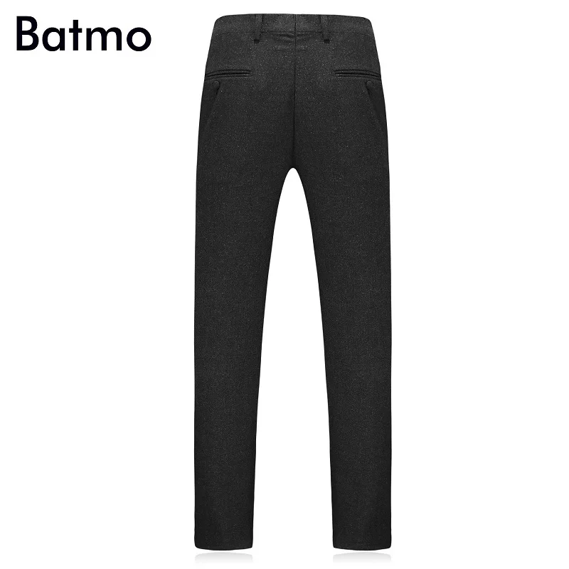 Batmo новое поступление высококачественный шерстяной черный повседневный мужской костюм, Свадебный мужской костюм, мужские деловые костюмы, M-5XL больших размеров