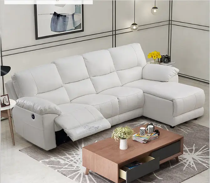 Living Room Sofa Set L Corner Recliner Electric Couch Genuine Leather Sectional Sofas Muebles De Sala Moveis Para Casa