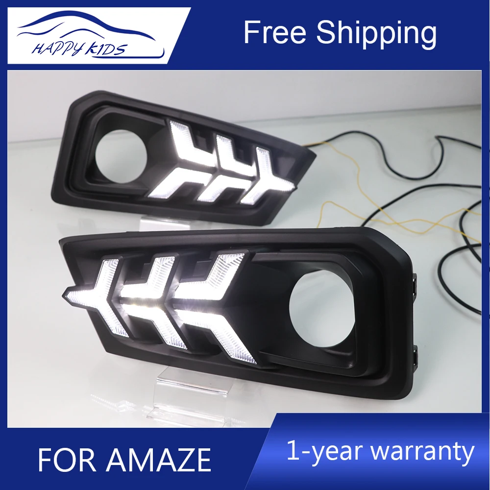 Car Styling DRL for Honda Amaze led drl 12v daytime running light for Amaze led drl with signal fog lam Car Accessories