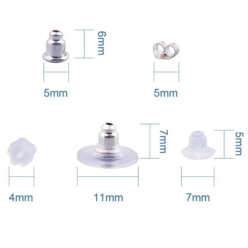 250 шт./кор. наборы сережек фиксаторы для серег шпильки для изготовления ювелирных изделий, 5 стилей