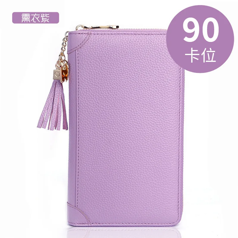 Pink Women Credit ID Card Holder Case Extendable Business Bank Cards Bag Wallet Coin Purse Carteira Mujer Tarjetero - Цвет: purple