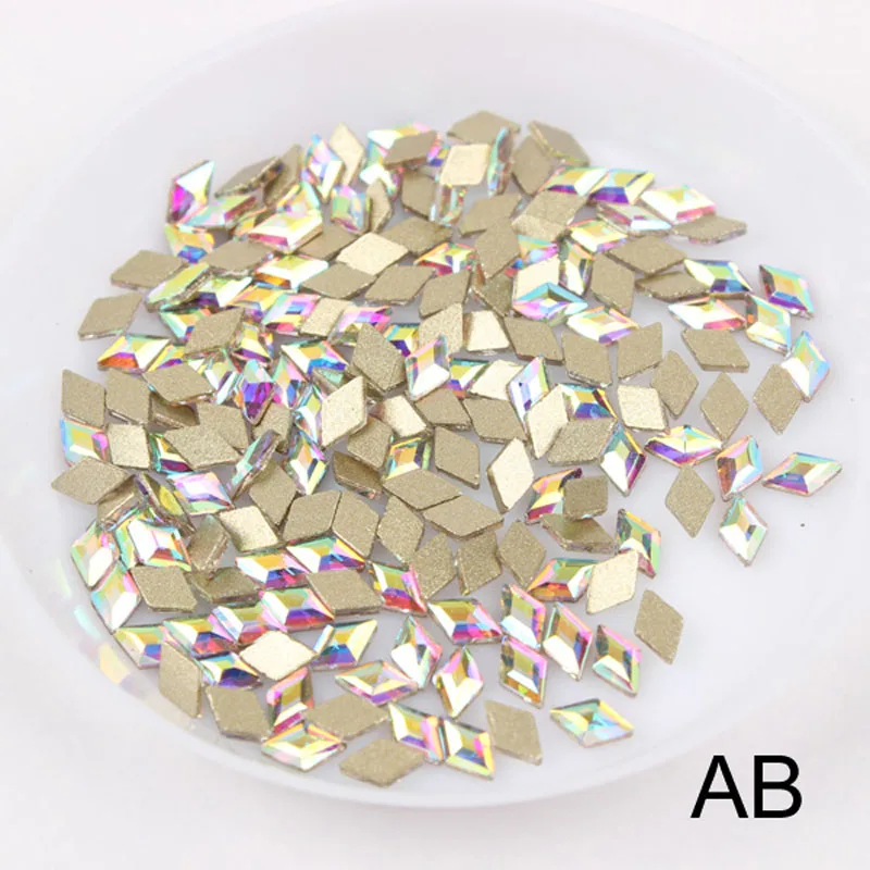 30/100Pcs/Lot Nails Art Rhinestone 3x5MM Flatback Rhombus Colorful Stones For 3D Nail Art Decoration Free Shipping