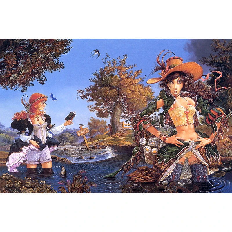 5D DIY full Square Drill diamond painting Cross stitch Cartoon girl Rhinestone embroidery Home Mosaic decor gift | Дом и сад