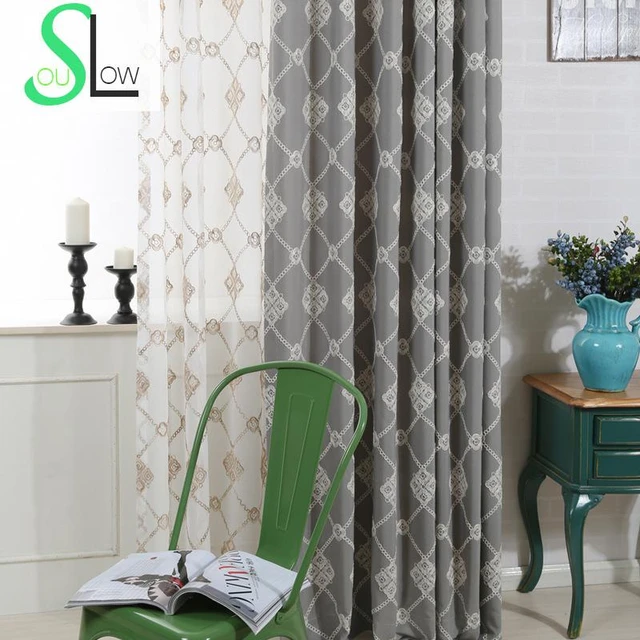 Grande Caffè Floreale Cortinas Tenda Soggiorno Moderno Tende di Lusso Per  Mantovana Cotone Panneggio-panno Anelli - AliExpress