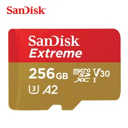 SanDisk Extreme 256 ГБ карты памяти TF флэш-карты 128 GB SDXC объемом 64 Гб UHS-I MicroSD карты U3 Class10 V30 a2 для видео в формате 4 K UHD 160 МБ/с