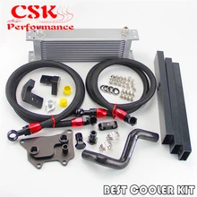 13 Row AN8 Oil Cooler+AN8 Oil Lines Kit Fits For VW Golf MK7 GTI Engine EA-888 III Black/Silver 13 Row AN8 Oil Cooler+AN8 Oil Lines Kit Fits For VW Golf MK7 GTI Engine EA-888 III Black/Silver