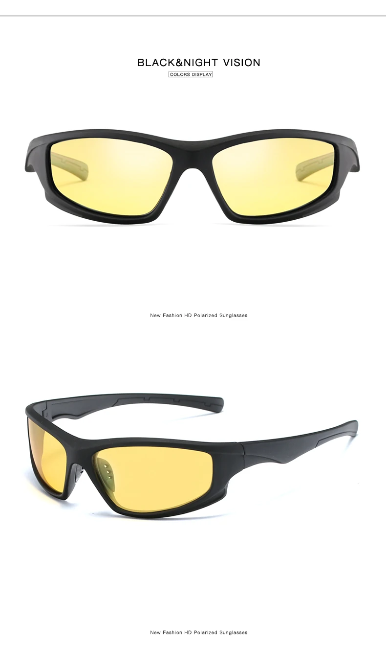 Брендовые дизайнерские поляризованные солнцезащитные очки, мужские солнцезащитные очки ночного видения, желтые линзы, крутые винтажные мужские солнцезащитные очки, очки Gafas