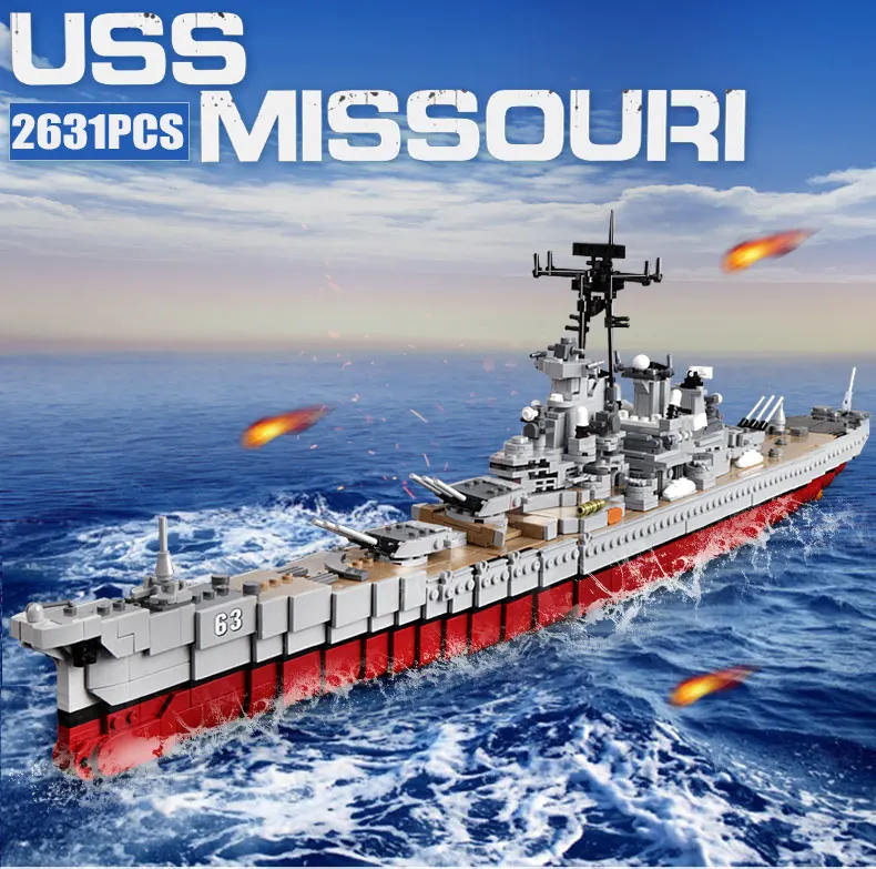 Военная серия 06030 The Missouri набор линкоров Строительные блоки совместимы с новым Звездный Разрушитель детские игрушки подарок