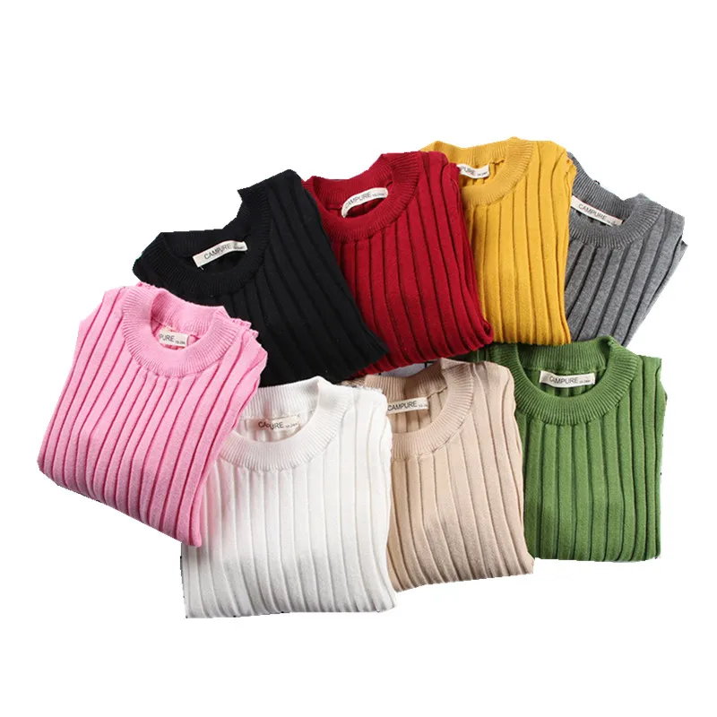

2018 Autumn New Children Sweater 1-6Y Baby Girl Long Sleeve Knitwear Boy Kids Cotton Solid Sweaters Pullover Clothing Outer Wear