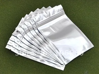 Silver Metallic Plastic Ziplock Bag 8.5x13.5cm ZLB 798 Free Shipping on