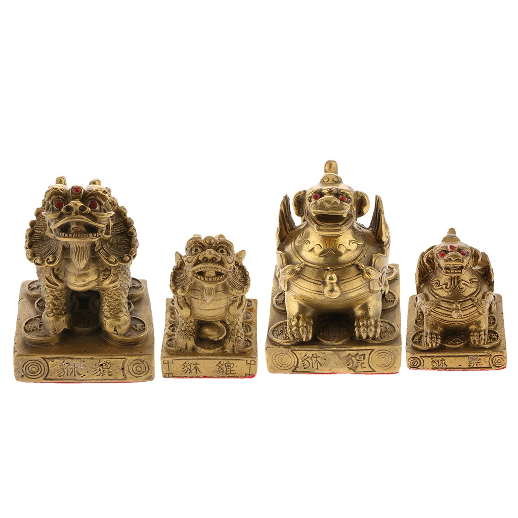 Chinese Copper Brave Troops Lucky Fortune Wealth Home Decoration Pi Xiu Brass Feng Shui Furnishing Articles