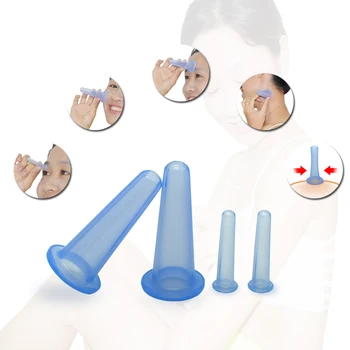 

Body Cup 4PCS Facial Cup Set Massageador Profissional Face Vacuum Massage Cup Silicone Massage Cups Jar With Bag
