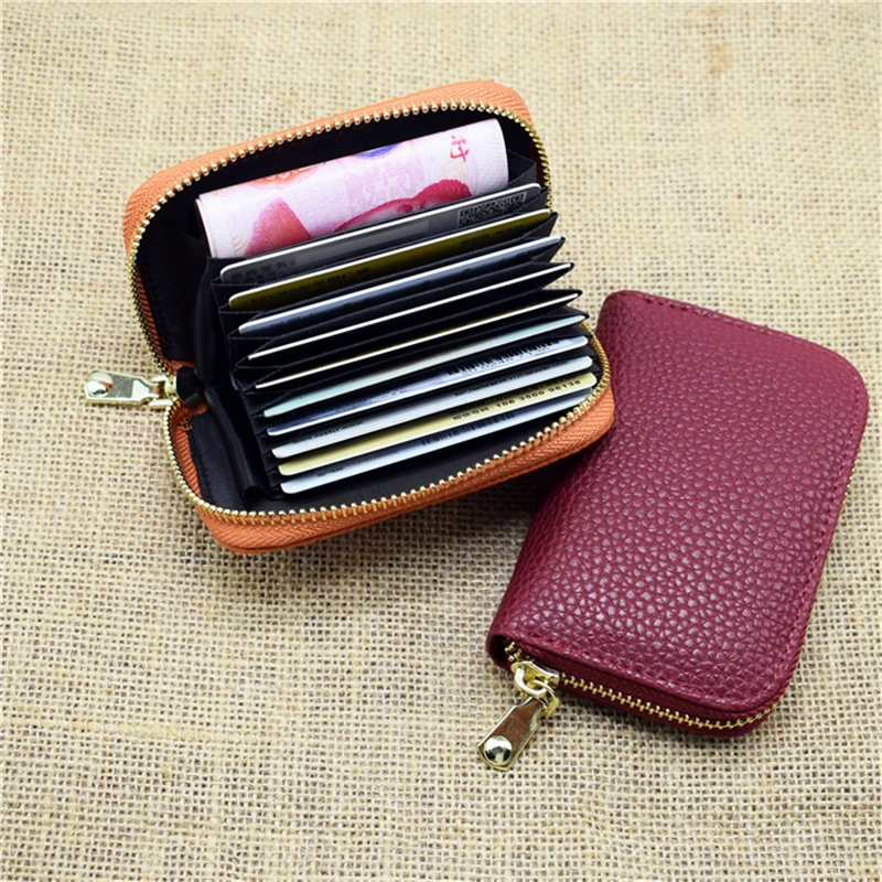 

WESTERN AUSPICIOUS Women Business Card Holder Red Black Blue Orange Unisex Card Wallet Zipper Bank/ID/Credit Card Holder Wallet