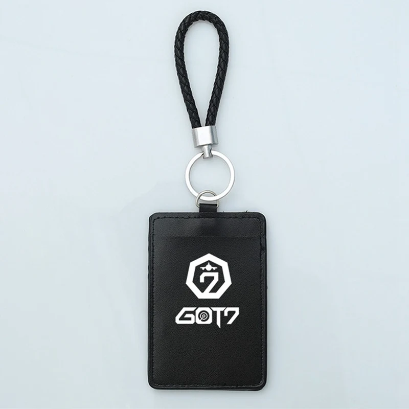 KPOP GOT7 Badge Business Bus Pass Card Set ID Card Holder Case Cover Stationery Set Office Supplies Students Gifts - Цвет: BK