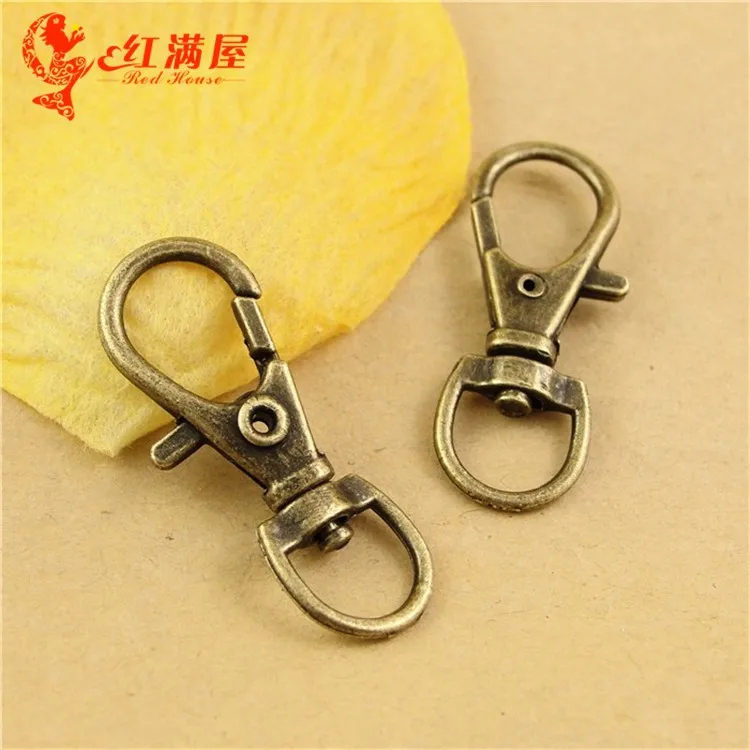 

50pcs 31*11MM Antique Bronze YIWU lobster swivel clasps for key ring hooks Retro Keychain key holder DIY accessories wholesale