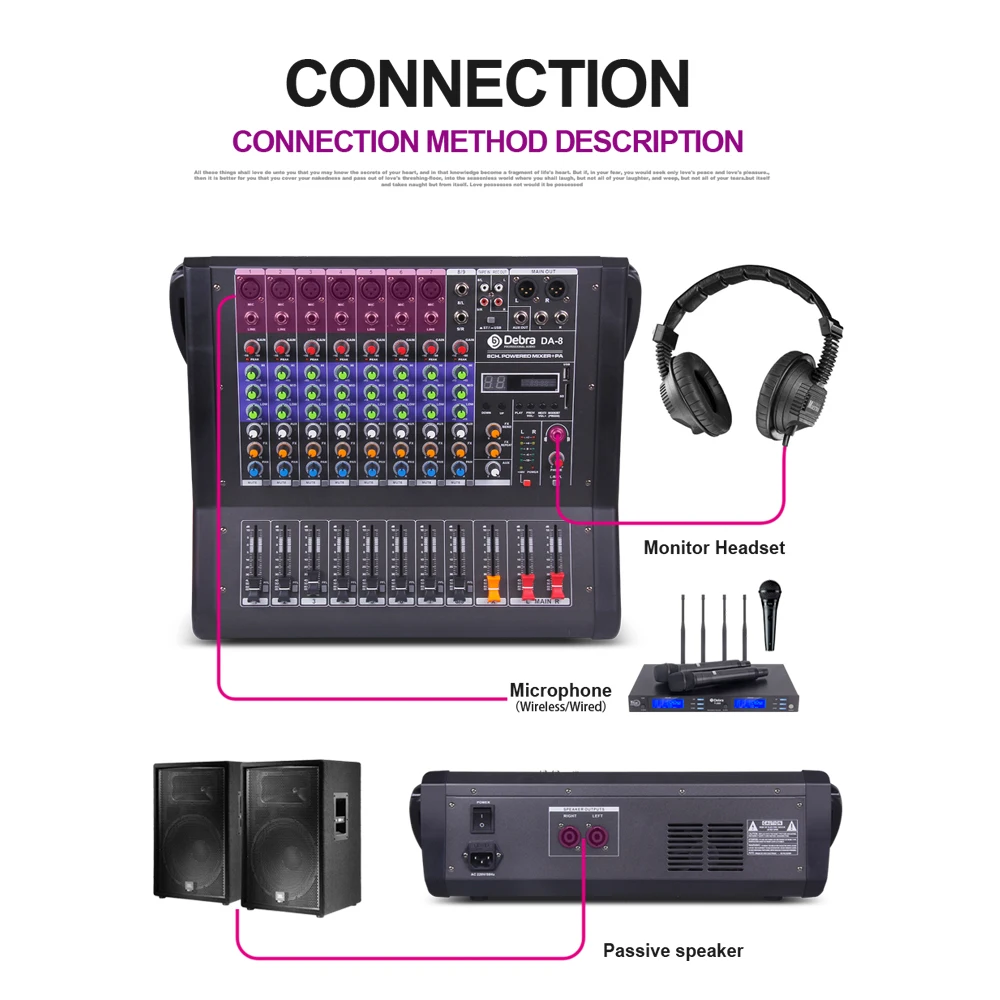 Good quality Clean sound!!8Channels 250*2 Watt