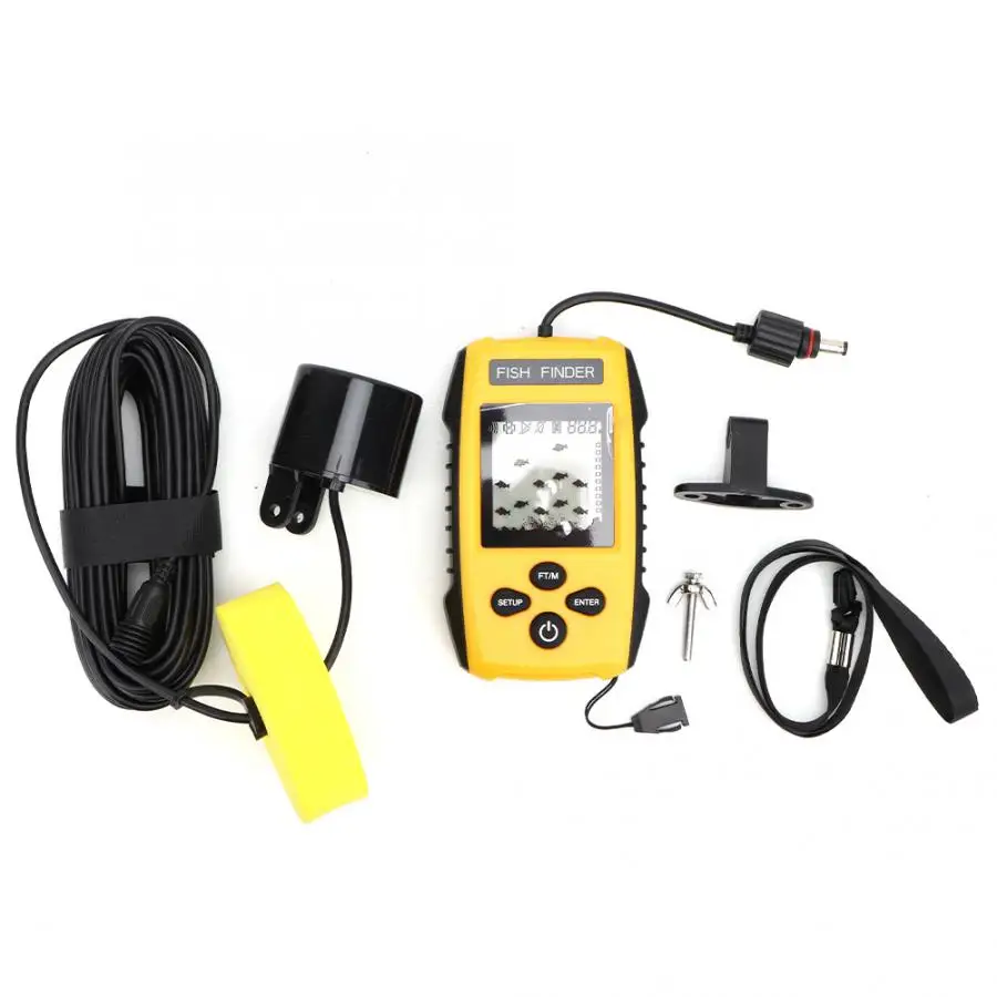 

TL88 0.9-100m Handheld LCD Display Fish Finder Portable Fishfinder Fish Depth Finder with Sonar Sensor 4.6cm Round Transducer