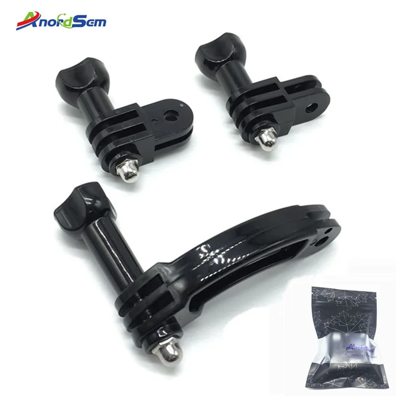 

Anordsem Helmet Curved Extension Arm+ Connection Screw Chains Mount for GoPro Hero7 3 3+ 5 6 for SJCAM for Xiaomi Yi 4k Camera