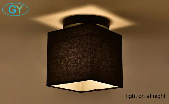 Промышленный Лофт скандинавский E27 светодиодный потолочный светильник, черно-белый тканевый абажур потолочный светильник для прохода коридора домашний декор luz