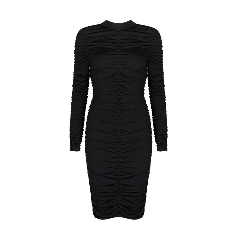 Стиль нет. L855 круглая горловина Длинные рукава сексуальное женское платье|sexy women