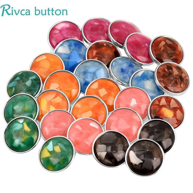 

D04390 Rivca Snap Ginger Button 6 color 18mm Ancient Silver Plating Snap Button leather Bracelets For Women bracelet with pearl