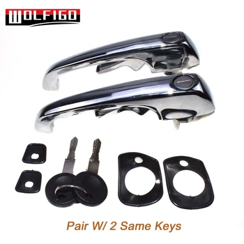 

WOLFIGO New Pair For 69-79 VW Bus Van Type 2 Outer Door Handles With 2 Same Keys 211898205N,9283 0610,211837205N, 211 837 205 N
