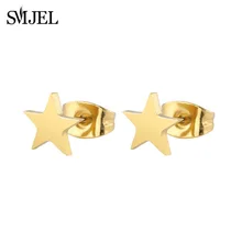 SMJEL серьги крошечные звезды серьги черная Золотая звезда звезды серьги-гвоздики с подвеской для женщин детские ювелирные изделия подарок Brincos