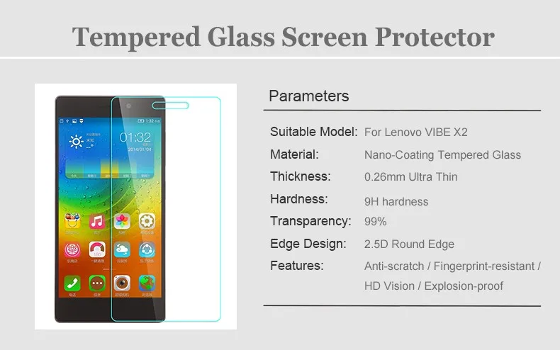 2.5D Премиум Стекло Экран протектор Закаленное Стекло для lenovo Vibe X2 X 2 X2-TO X2-AP X2-EU X2-CU Dual SIM Стекло защитная пленка