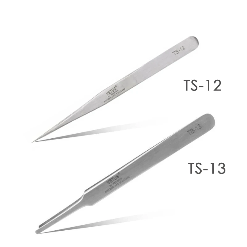 Vetus 6 Pcs/lot TS10 TS-11 TS-12 TS-13 TS-14 TS-15 High elastic acid & alkali resistant stainless steel tweezers