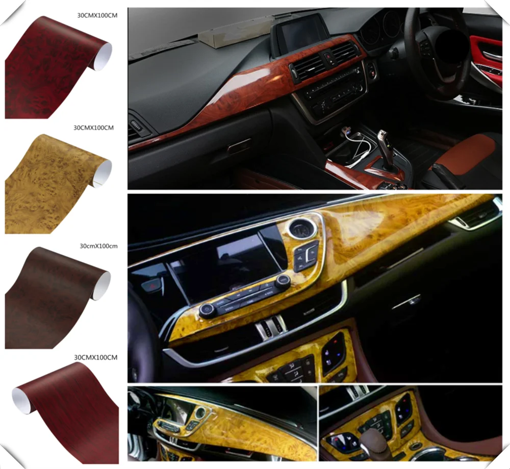 

Car interior film wood grain paper color bright surface console for Chevrolet Blazer Traverse Tahoe Equinox Trax Sonic FNR-X