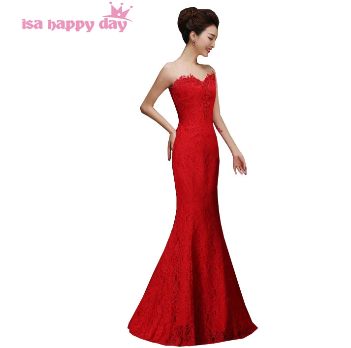 

lace formal long red simple women dress mermaid lace party dresses gowns 2019 mermaid floor length evening gown dress W2119