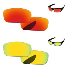 24 К золотой и огонь красный 2 пары зеркало Поляризованные замена оптические стёкла для коленчатого вала солнцезащитные очки женщин рамки UVA и UVB