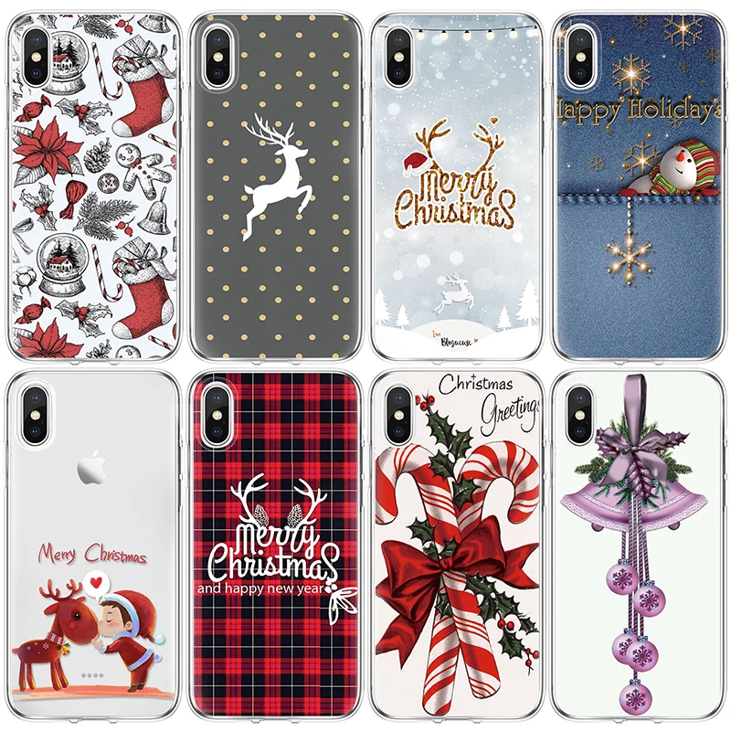 

Christmas TPU Back Case for iPhone X 4 4S 5 5S SE 5C 6 6S 7 8 Plus Fundas For iPhone 7plus 8plus Case For iPhone Xs Max XR Cover