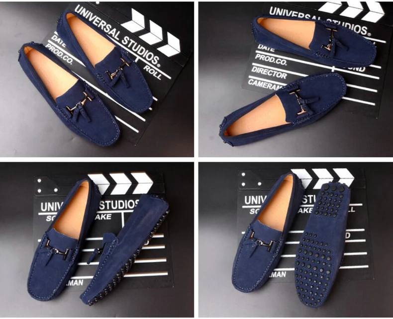 Mens Casual Shoe Loafers Genuine Leather Shoes Men Big Size 46 Driving Boat Shoe Slip-on Men Loafers Suede Shoes Dress 2019 New (13)
