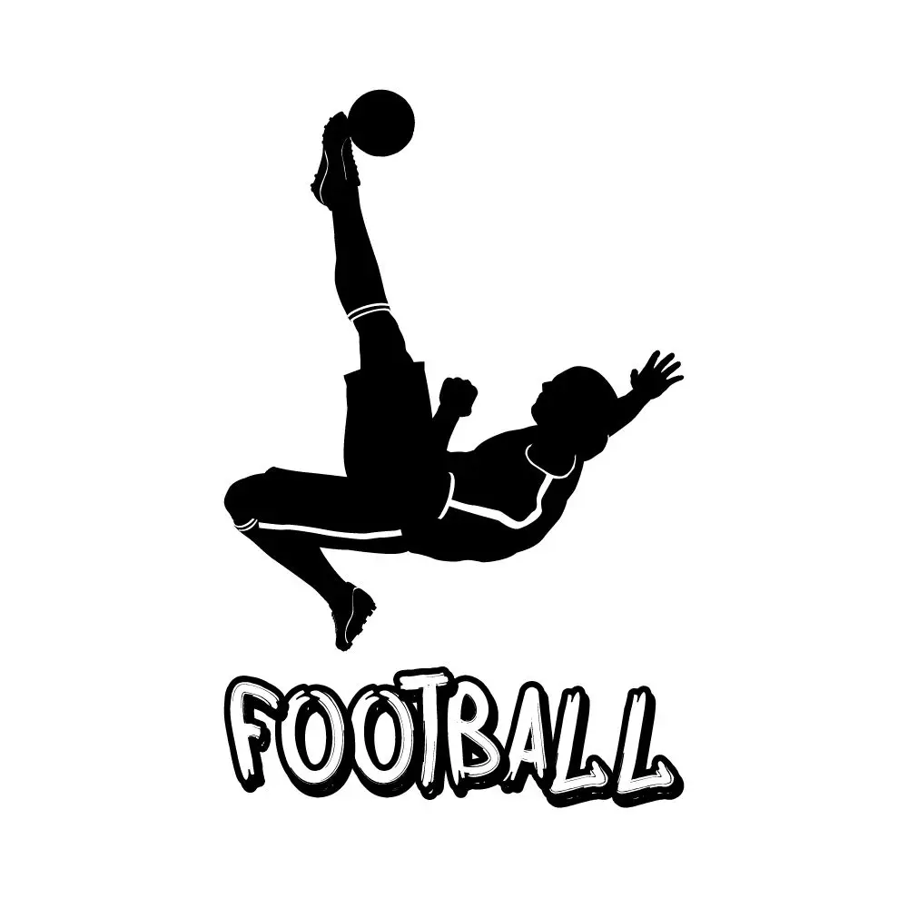 Football Logo Player And Ball Football Wall Stickers ...