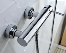 Single Lever Round Body Chrome Shower Faucet with ABS Hand shower and Flexible hose