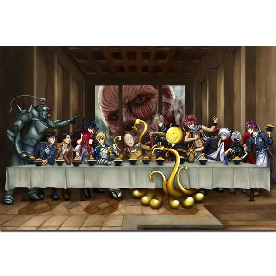 

Art Print Food Wars SHOKUGEKI Chef Cooking Anime The Last Supper Light Canvas Poster 14x21 20x30 24x36Inch Wall Decoration C2349