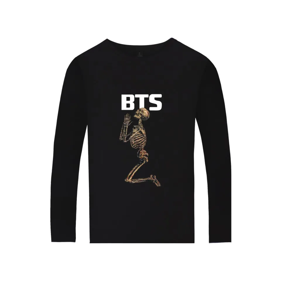 Роман BTS Костюмы забавная футболка с принтом логотипа лучший бренд длинным
