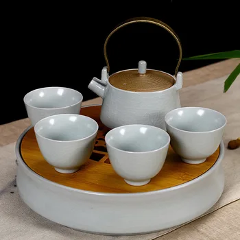 

Travel Tea Set Gaming Ru Porcelain A Pot Of Four Cup Bring Tea Tray High Archives Gift Can Print