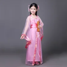 7 видов цветов, детский длинный костюм в стиле династии Тан, карнавальный костюм для девочек, китайское платье с длинными рукавами для детей